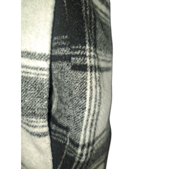 Express Womens Wool Blend Plaid Jacket Shacket Black/White L Button Front - Picture 6 of 8